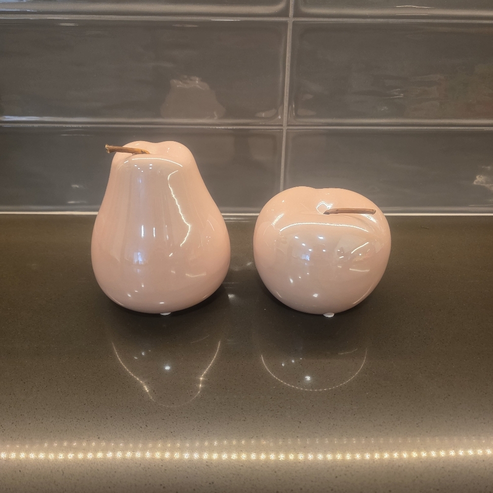 Decorative ceramic fruit figurines